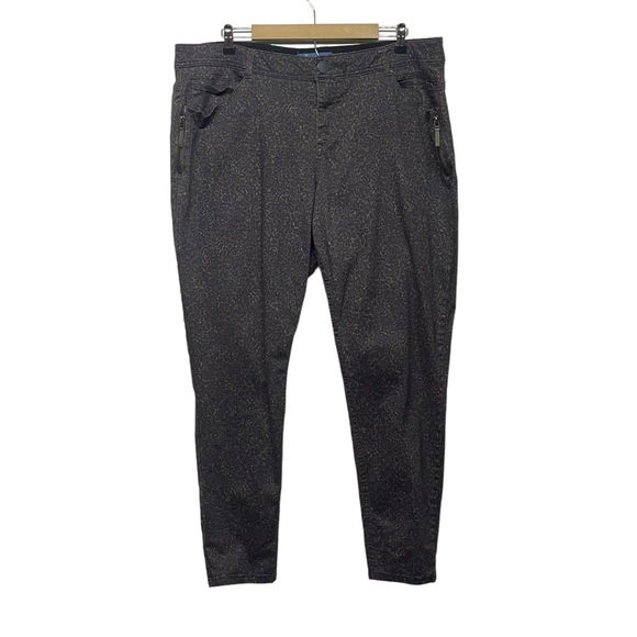 Democracy Black Brown Leopard Print Skinny Jeans Size 22W - Picture 1 of 7